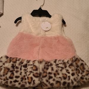 Mud Pie Pink/ Leopard Vest 12-18 months